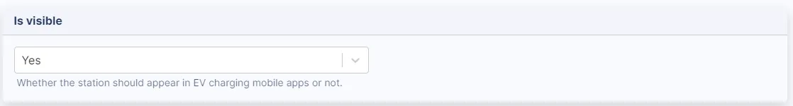 The command for setting whether stations are visible in the Hypercharge app